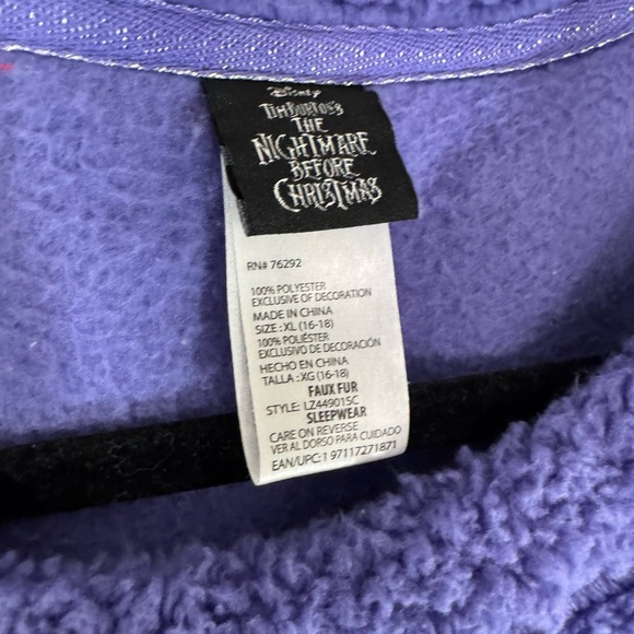 Disney The Nightmare Before Christmas Jack Skellington purple Plush pj top - Picture 4 of 8